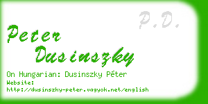 peter dusinszky business card